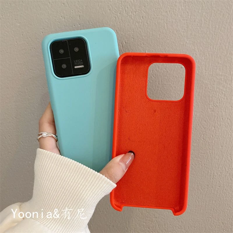 YOONIA适用小米13手机壳液态硅胶半包保护套简约纯色耐脏防摔滑学