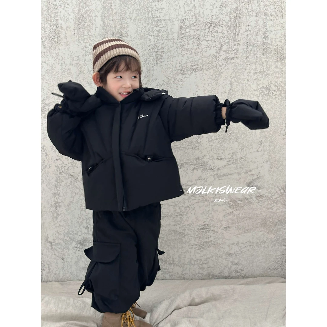 MJL 冬款韩版 连帽加厚手套 儿童棉服外套A934