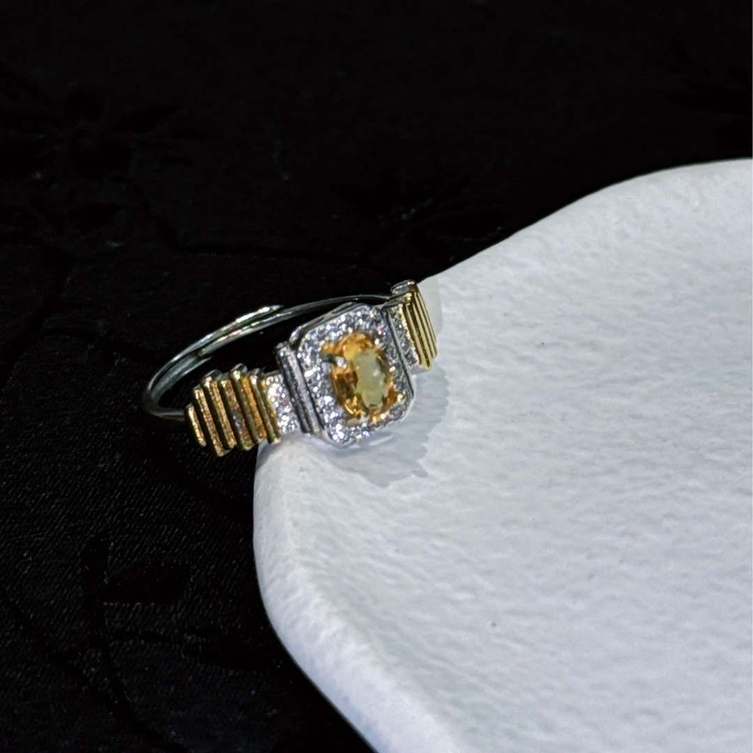 【富贵】黄水晶戒指925银（天然珠宝多样性发其一）