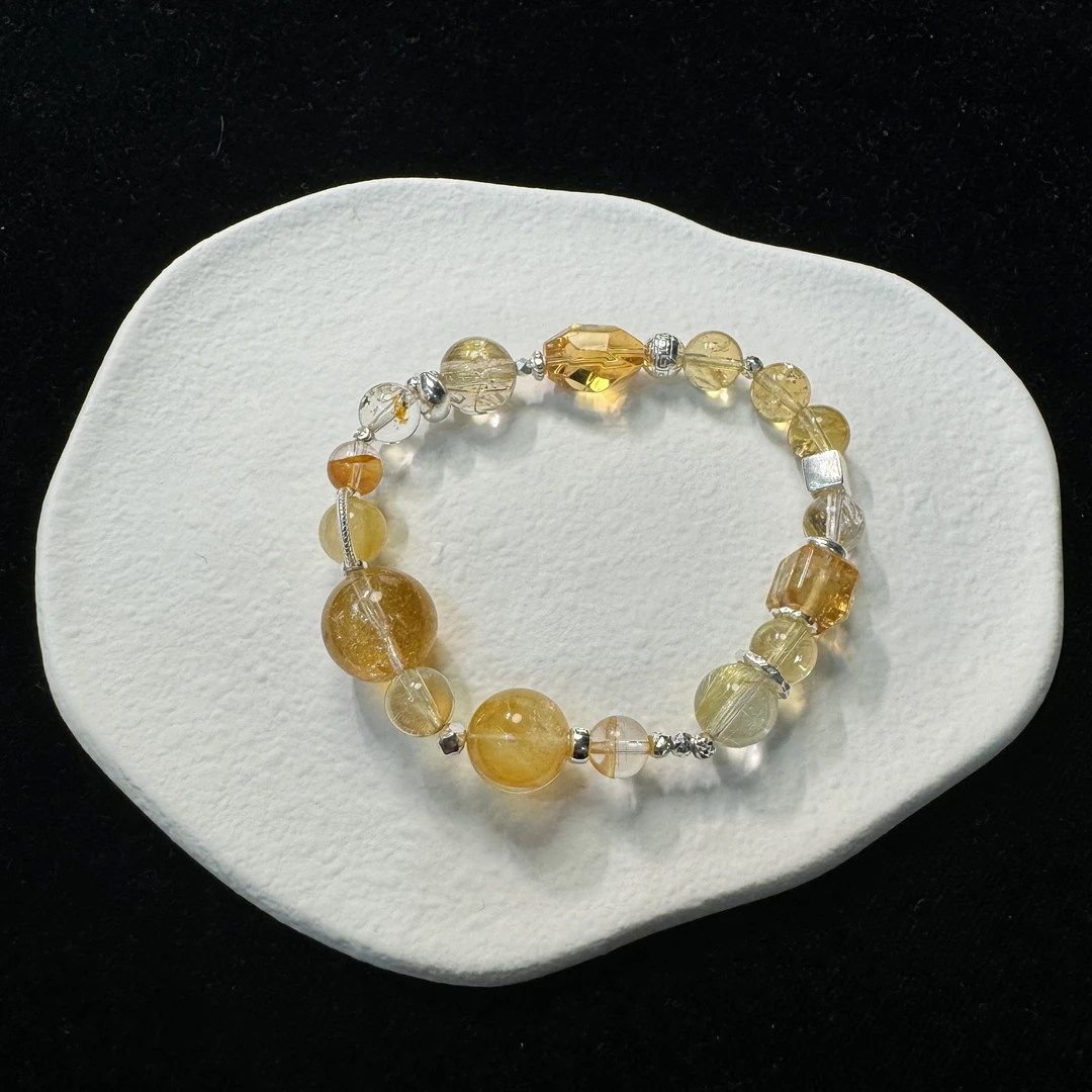 【四季良辰】黄水晶925银手串（天然珠宝多样性发其一）