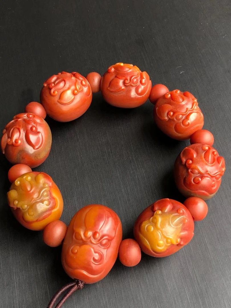 黄龙玉 茄子山料 苏工款式貔貅手串