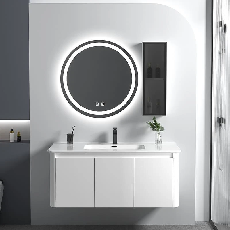 九牧家用浴室柜组合一体盆洗脸盆陶瓷盆化妆室台面盆奶白简约风浴