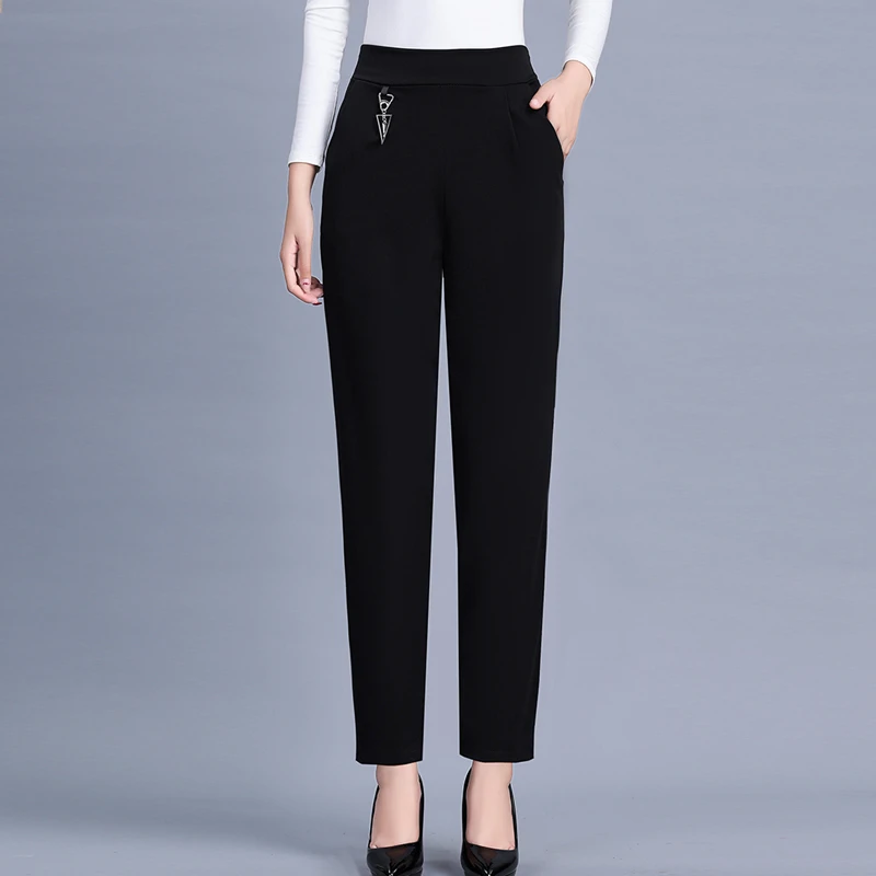 妈妈秋装长裤洋气新款中年女士直筒裤大码中老年春秋时尚高腰裤子
