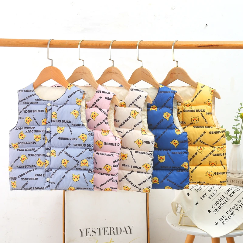 儿童棉马甲秋冬季韩版加厚中小童宝宝坎肩男童女童保暖棉背心内搭