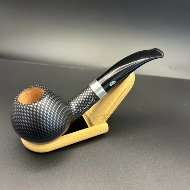 石楠木手工烟斗一款，法国cc碳纤维9毫米烟道