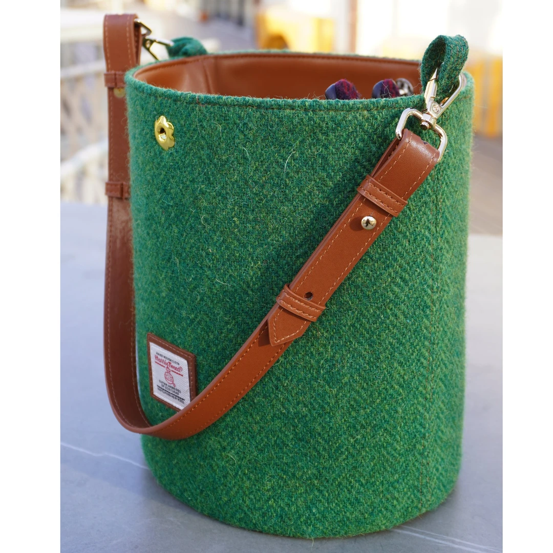 harris tweed哈里斯粗花呢水桶包小清新手拎包小众单肩手提腋下包