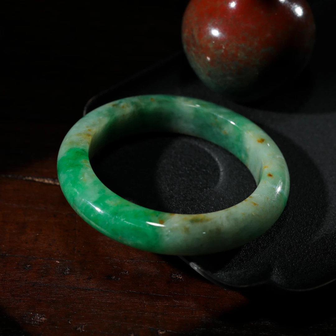 【意婵】（圈口54-56mm）天然高品老翡翠手镯-907167