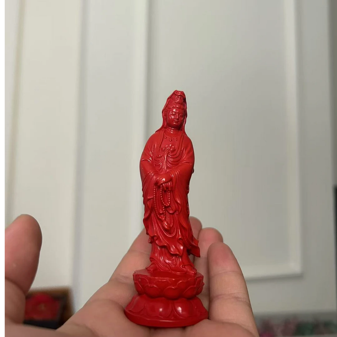 铭昌福 天然辰砂【解脱】朱砂观音菩萨（99*34*34mm）