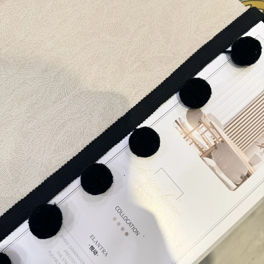 花边毛球黑色毛毛沙发简约现代立边辅料装饰