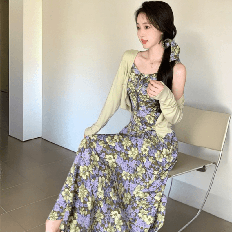 55.9元59.9元65.9元69.9元格子吊带连衣裙收腰包臀两件套短款时尚