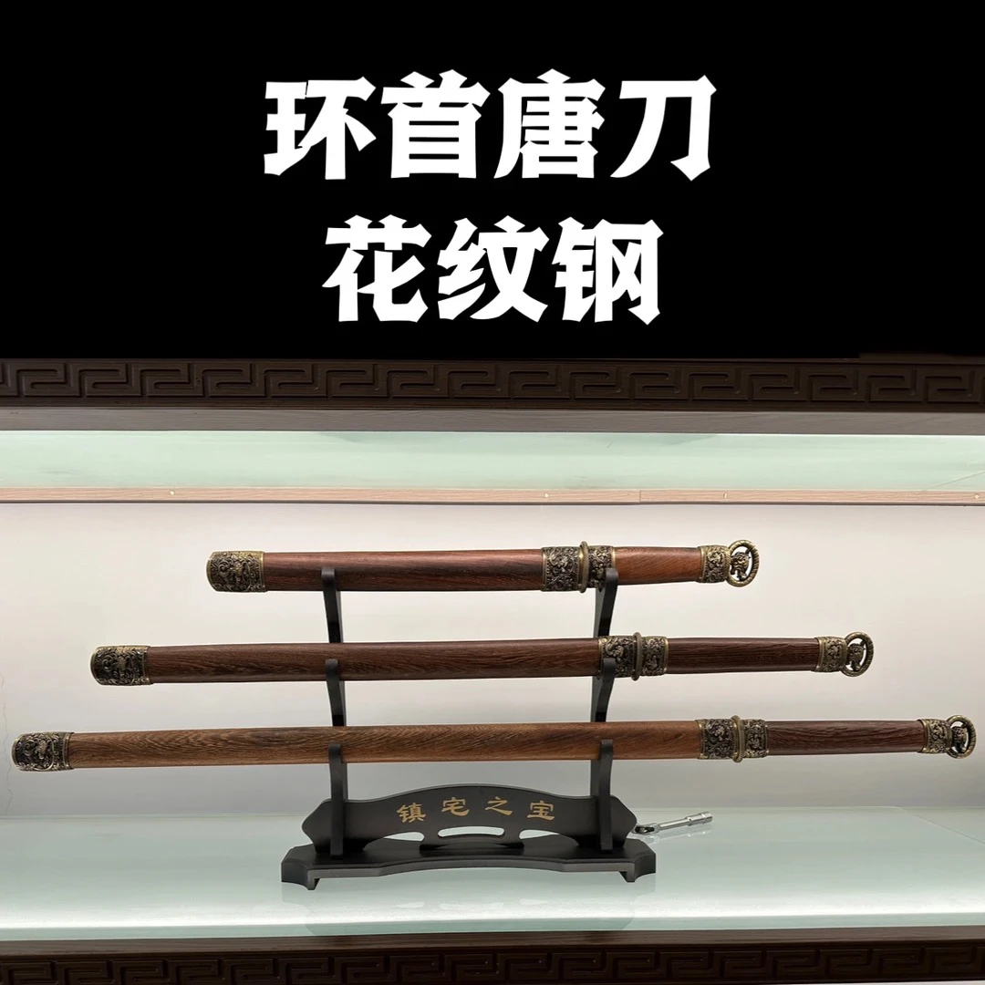 环首唐横刀龙泉刀剑花纹钢武术收藏未开刃