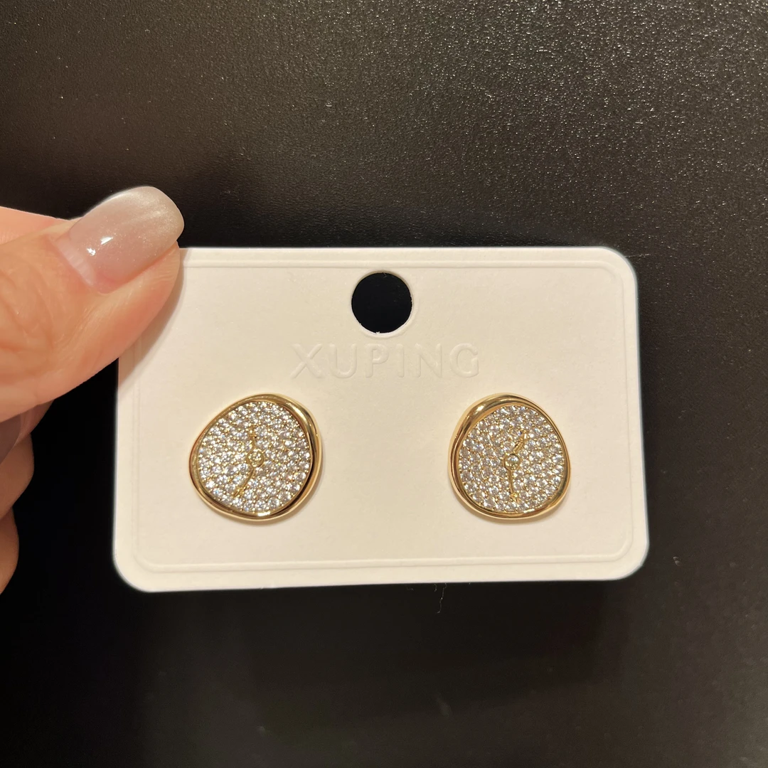 时来运转爆闪满钻耳钉轻奢气质百搭韩版闪钻耳饰儿童女饰品