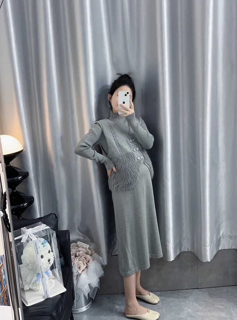 【虎妹推荐】小个子气质高级针织连衣裙（送马甲）