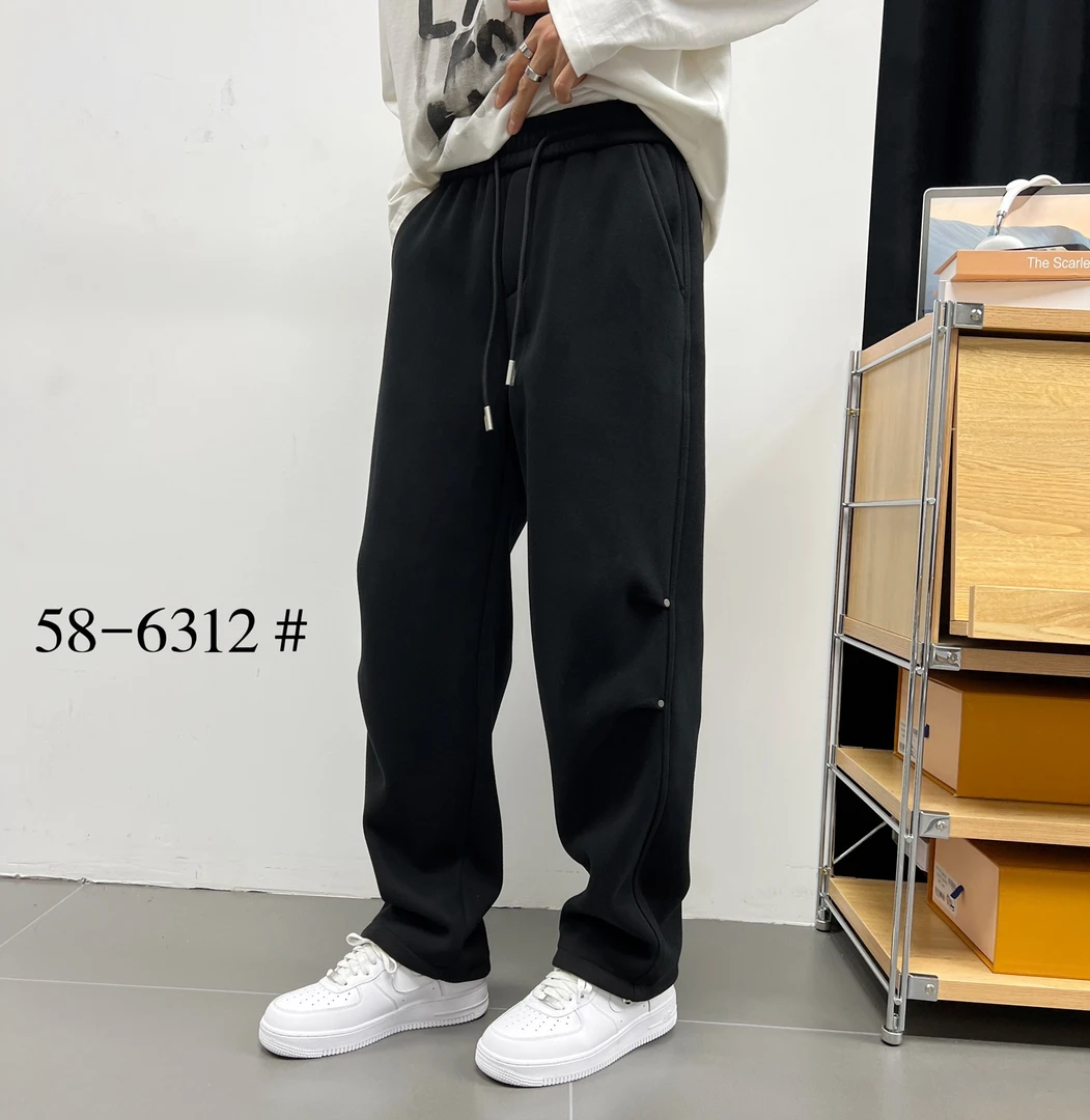 6312男士休闲加绒直筒卫裤