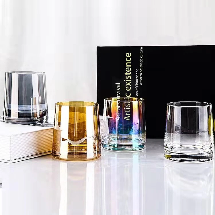 威士忌喝水杯酒杯北欧风洋酒杯透明风精致六角高硼玻璃杯耐热家用