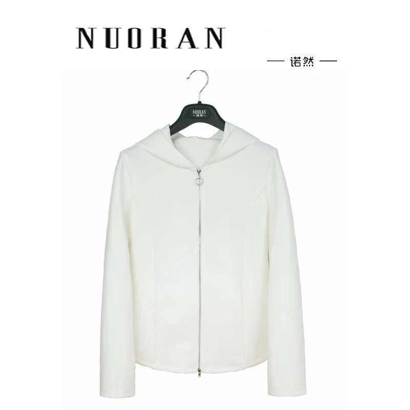 秋季女外套针织运动长袖休闲时尚设计师连帽简约短款百搭上衣