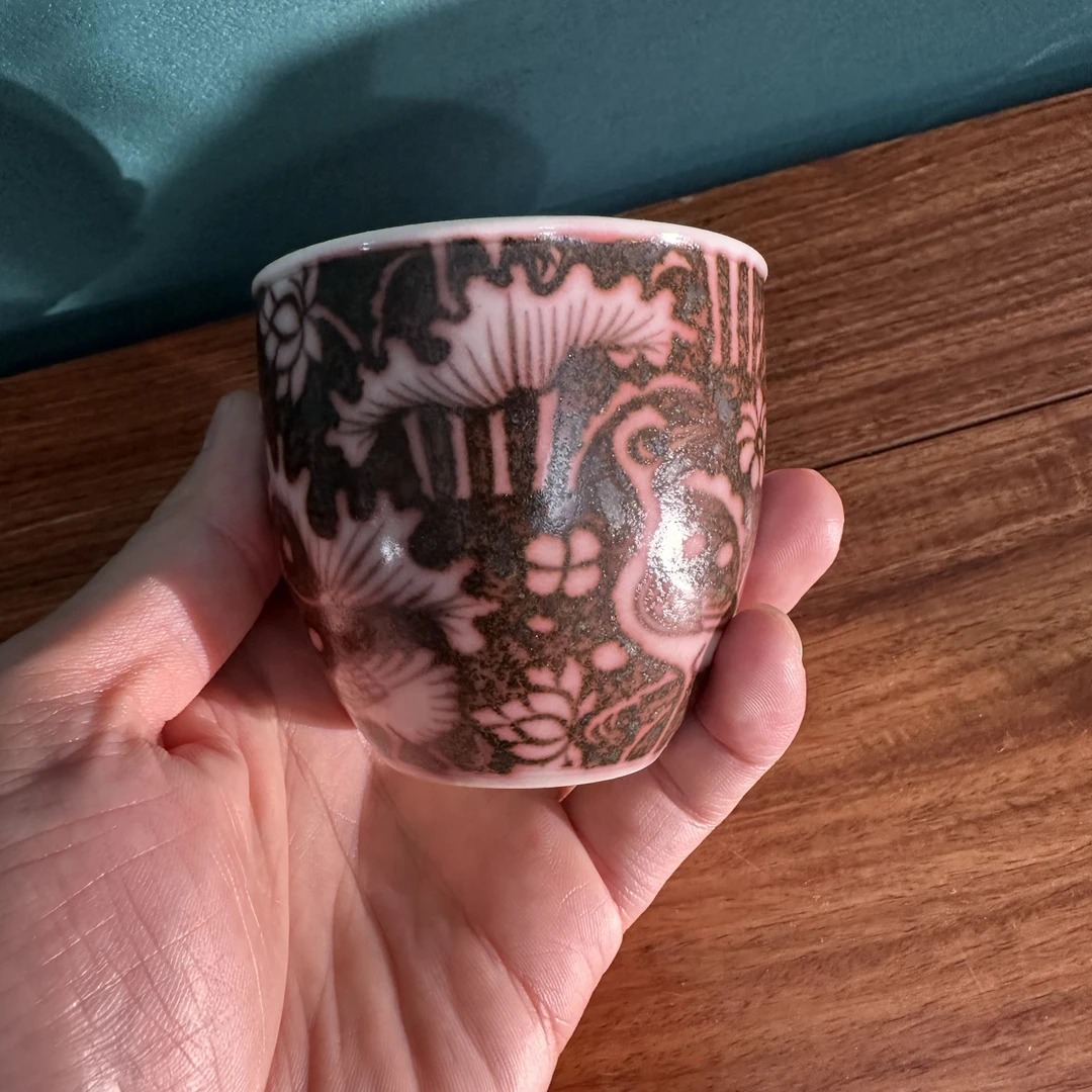 景秀釉里红主人杯