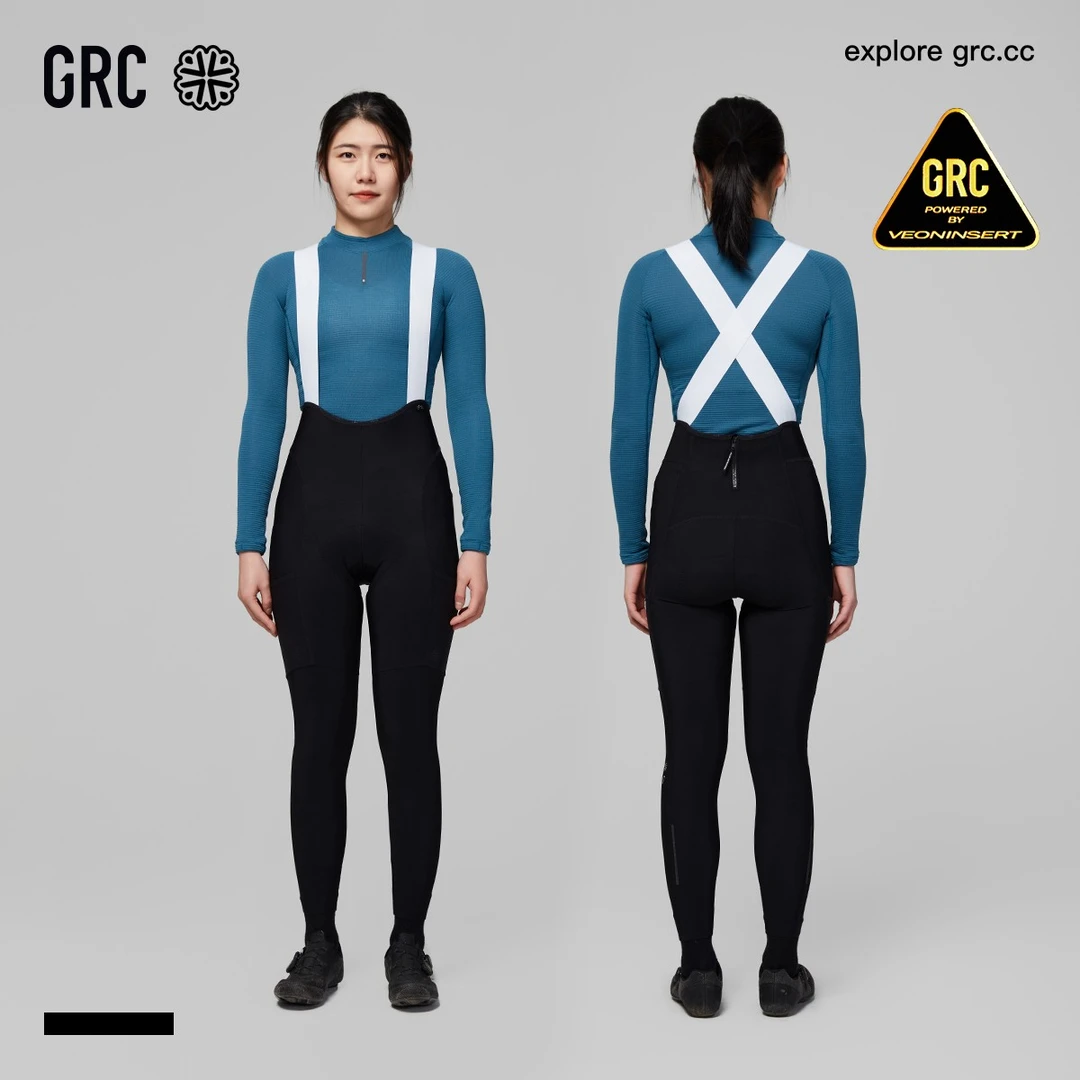 GRC桀骜无尽秋冬新款uppervoid联名抓绒保暖反光背带骑行裤长裤