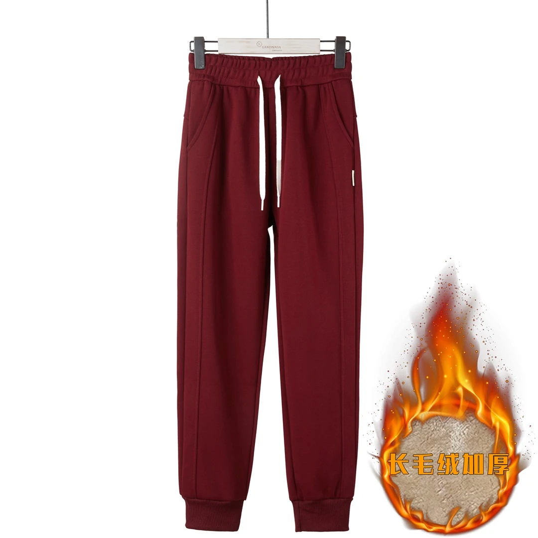 【长毛绒特厚】男女同款335运动休闲裤秋冬大码宽松高腰保暖束脚裤