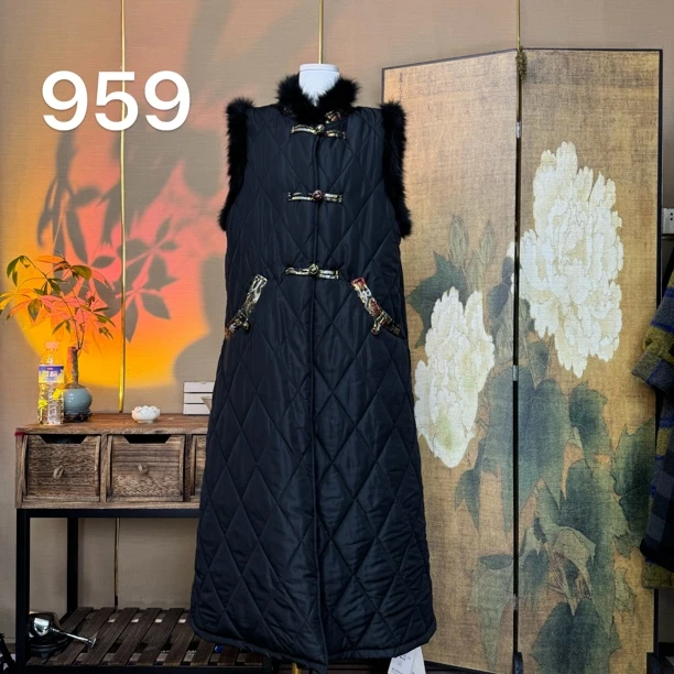 959新中式刺绣马甲连衣裙小众设计舒适百搭气质显瘦