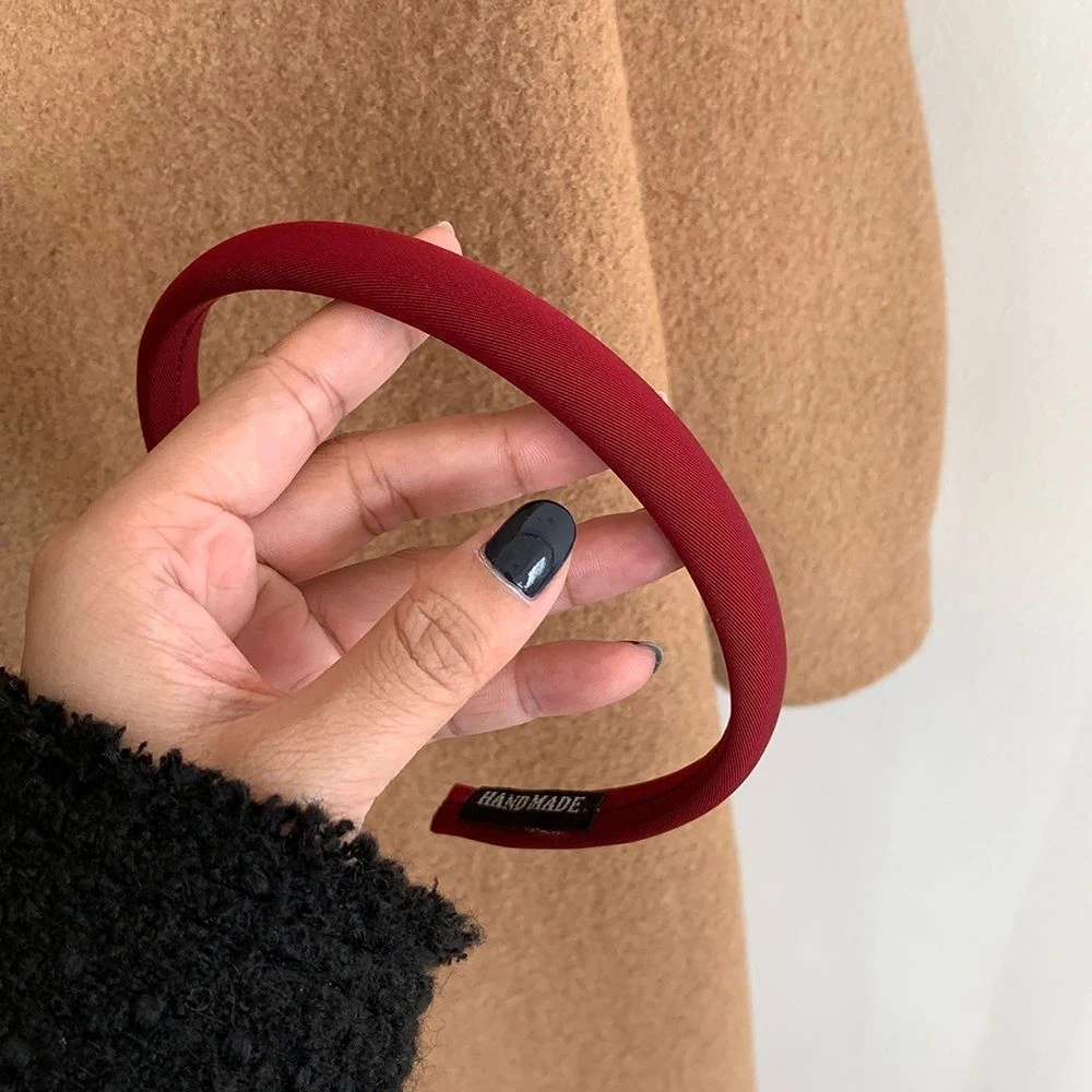 复古圣诞红色细发箍女高级感百搭发卡秋冬高颅顶发捆头箍新年头饰