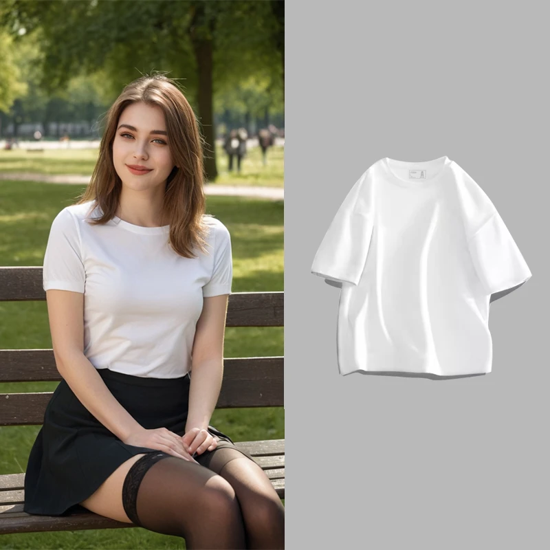 Adelena纯色上衣男女款夏季新款简约经典内搭百搭外穿半袖T恤圆领