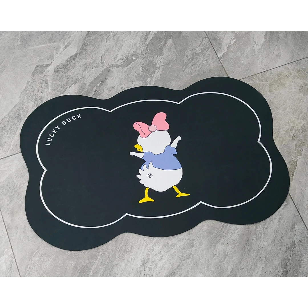 奋起鸭鸭地垫硅藻泥浴室卫生间厨房防滑速干吸水卡通可爱异形卫浴