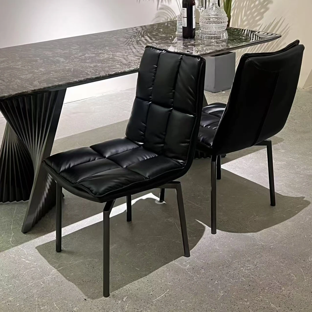 白掌柜【羽绒双层转椅】180°旋转自动复位优质超纤艺术餐椅