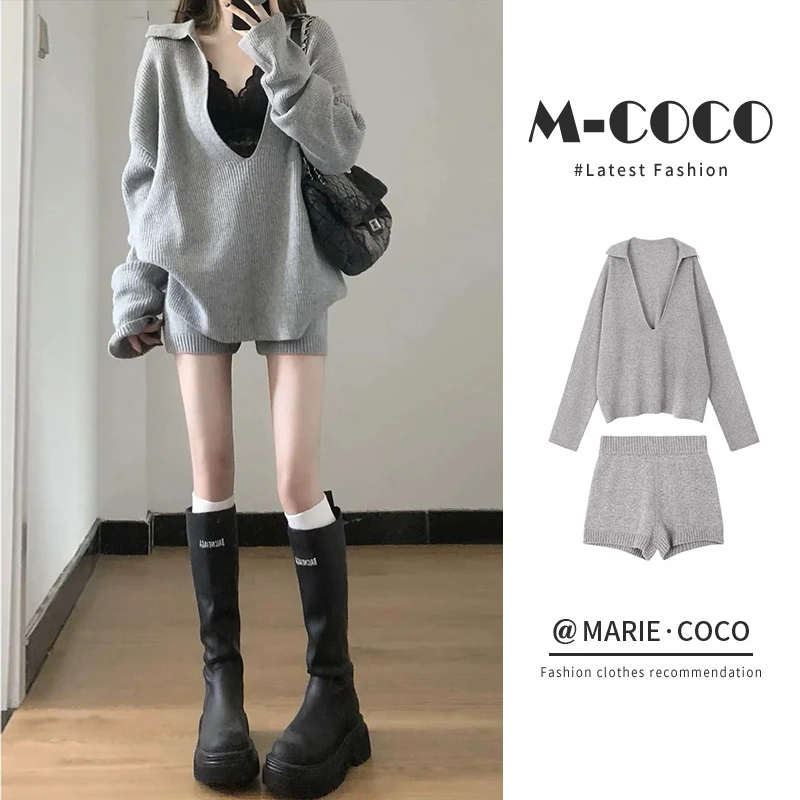 MARIE.COCO韩系不规则显瘦穿搭一整套慵懒风气质休闲独特两件套秋
