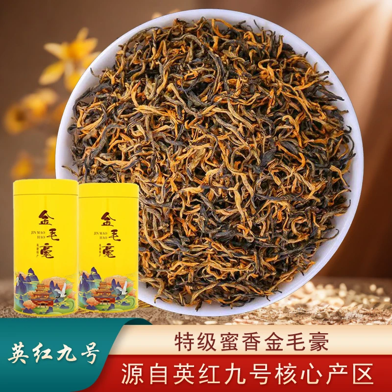 特级金毛豪英红九号英德红茶明前头采耐泡浓香型高山老树功夫红茶
