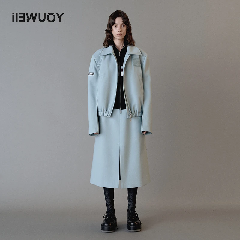 YOUWEI有尾半身裙橡筋腰A摆西式女装设计师潮牌20秋冬Y5821405