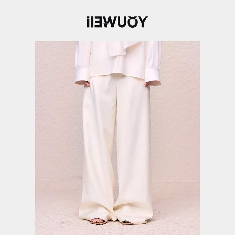 有尾YOUWEI2024新款羊毛礼服感夏季垂感阔腿西裤Y5424325休闲裤