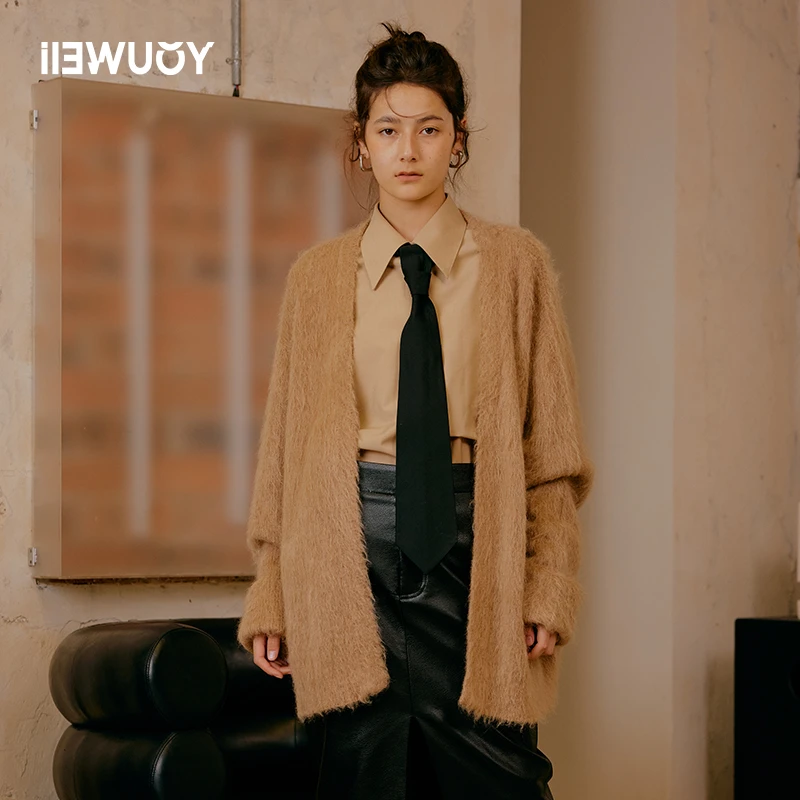 有尾YOUWEI春夏秋冬精仿冬季气质宽松羊毛领带窄身衬衫Y1623414