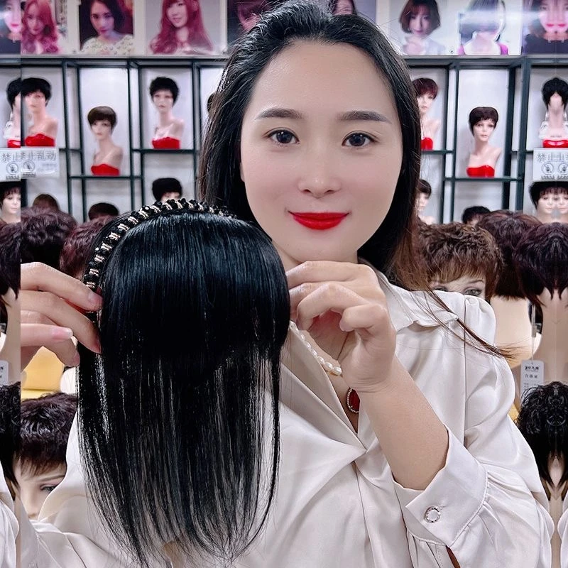 假发水钻发箍直发片一体式假发片增量遮白自然隐形蓬松无痕假发片