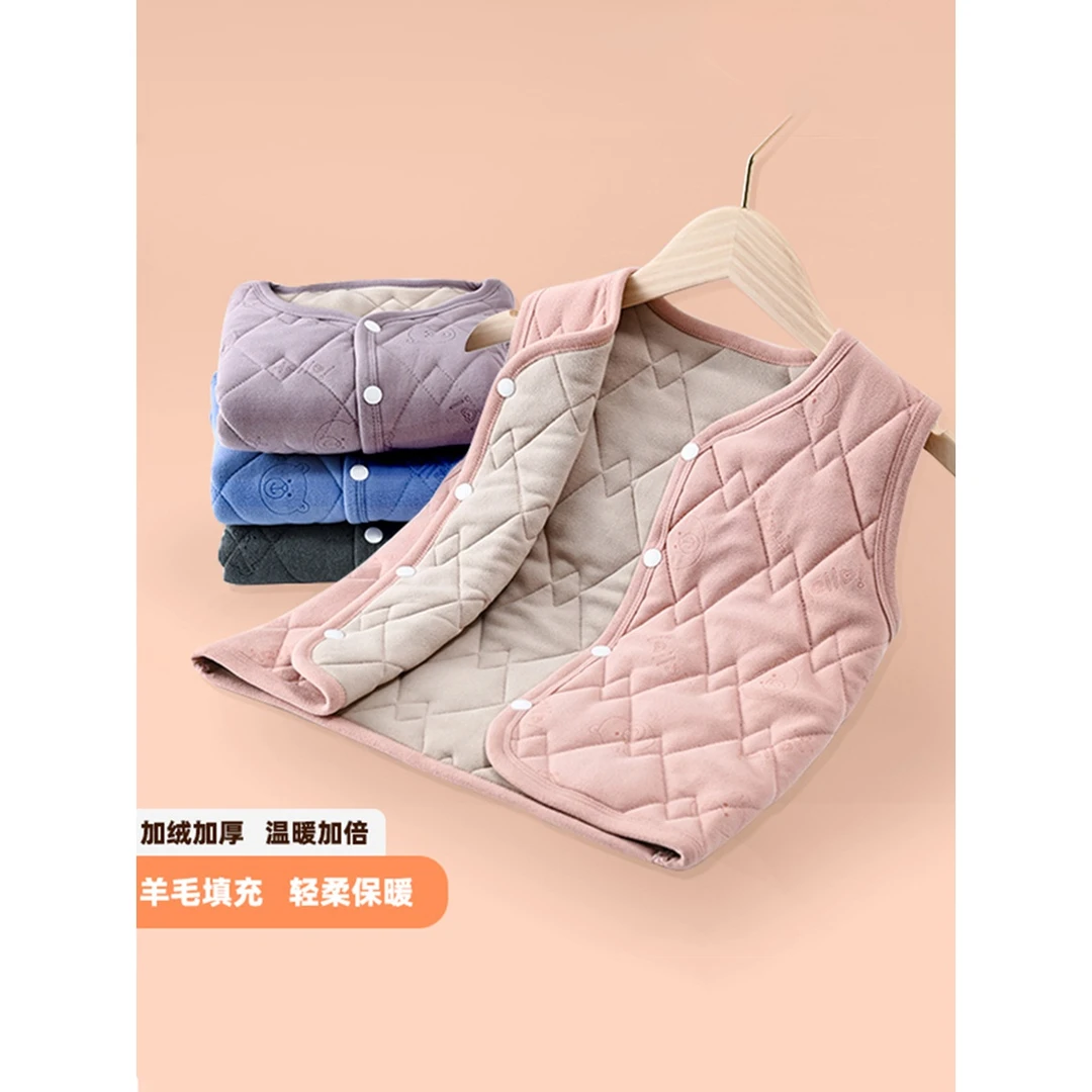 秋冬季儿童棉马甲男童女童内穿棉背心中小童校服神器宝宝保暖坎肩