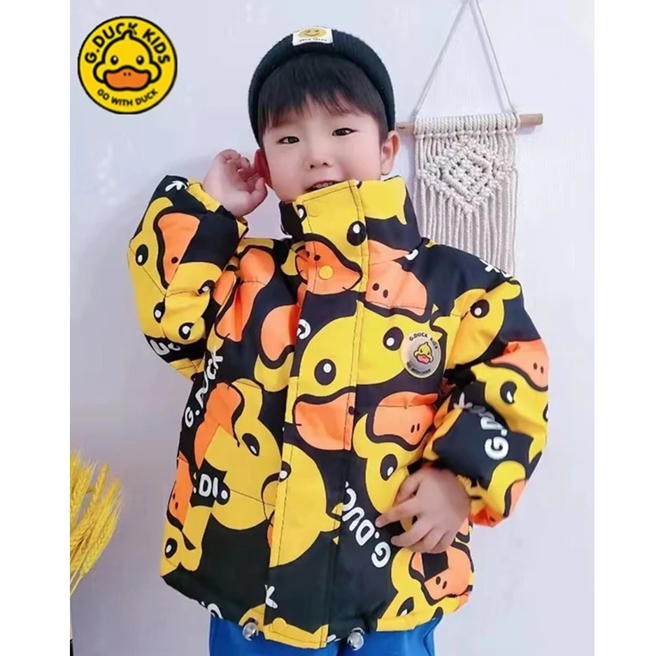 小黄鸭儿童羽绒服男童女童白鸭绒时尚洋气外套冬季休闲卡通童装潮