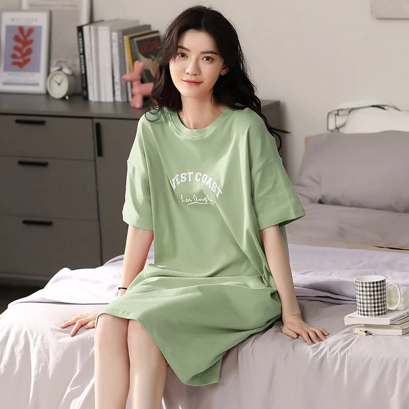 2025新款夏天睡裙女款夏季睡衣夏款短袖小清新大码宽松家居服