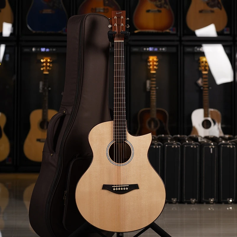 牛丁吉他1999反战小牛全单民谣吉他西提卡云杉面板桃花芯背侧板