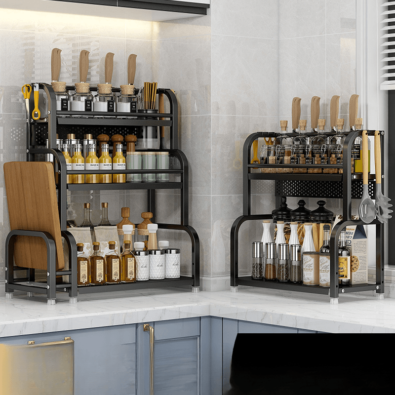 M厨房置物架台面多功能厨具用品刀架筷子盐调味罐收纳盒调料品架