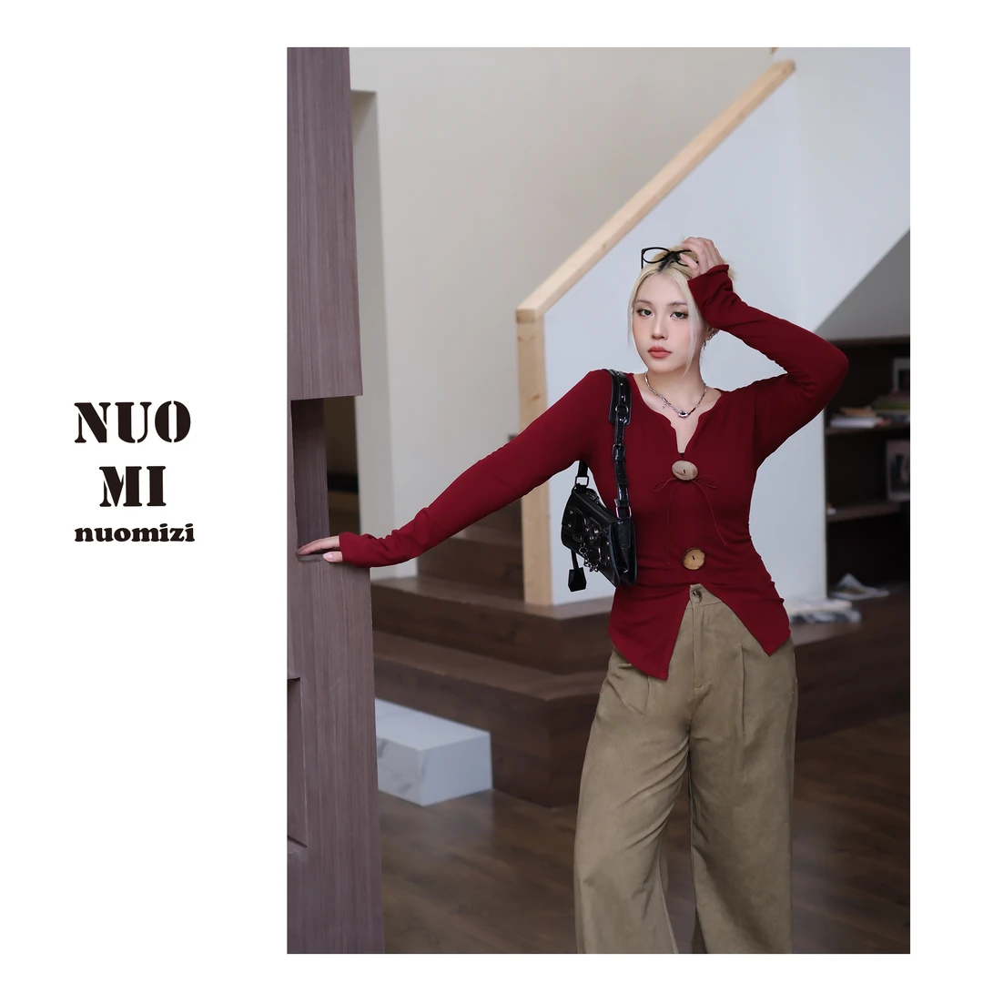 ZOZ糯米子【饼干T恤】 气质纯欲风辣妹显瘦针织开衫