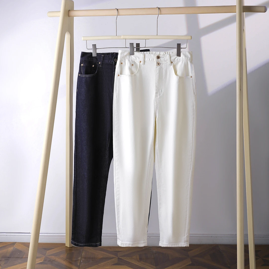 14166  「老钱风牛仔」柜货！水洗棉！休闲宽松百搭高腰老爹牛仔裤