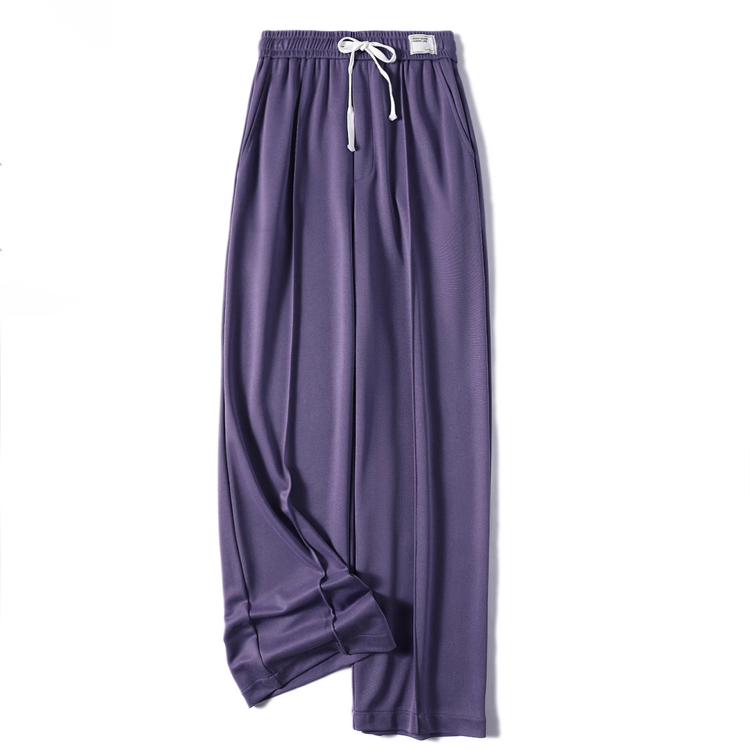 H-0711 简约百搭！时尚运动百搭松紧宽松垂感时髦通勤休闲裤