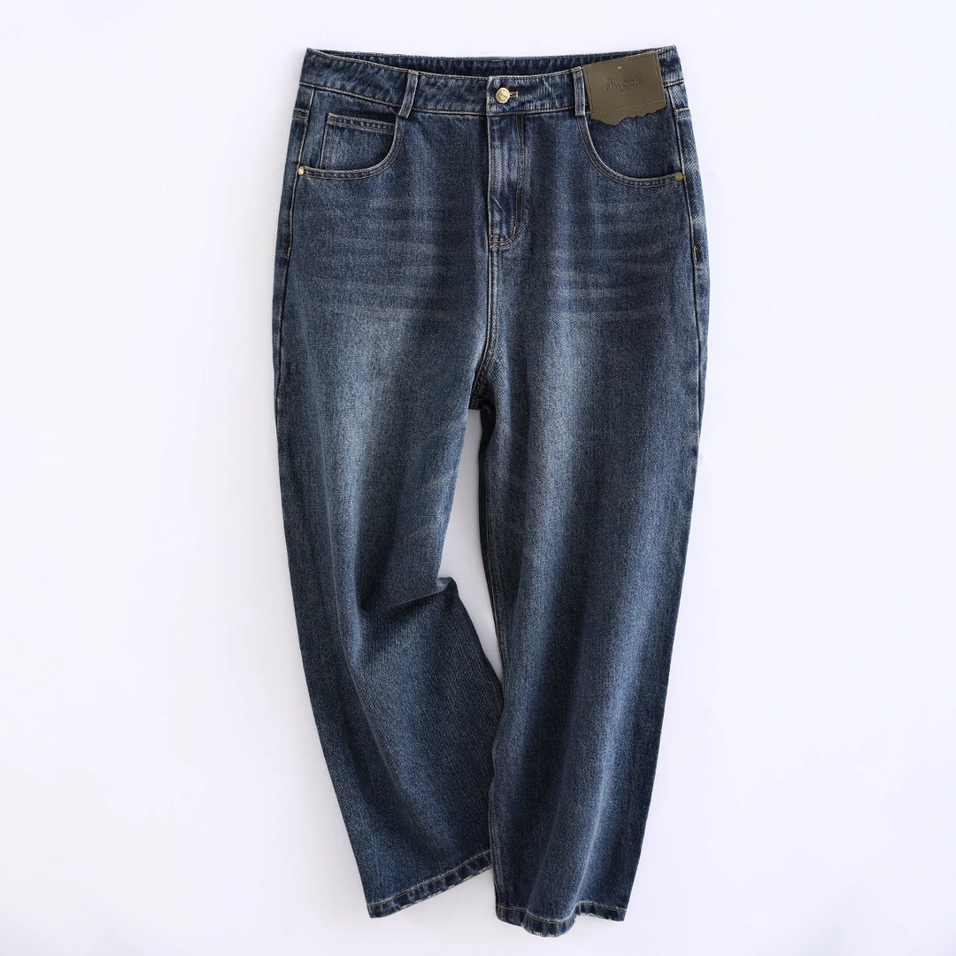 99591 品质柜货！复古阔腿牛仔裤女春秋季高腰宽松爆款百搭裤子