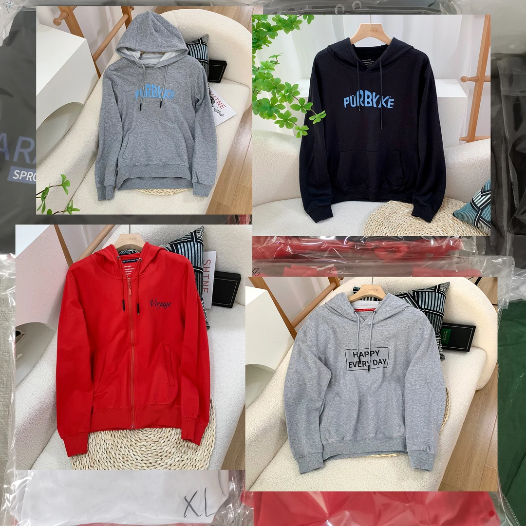 25800  简约百搭！ 时尚印花休闲连帽棉卫衣