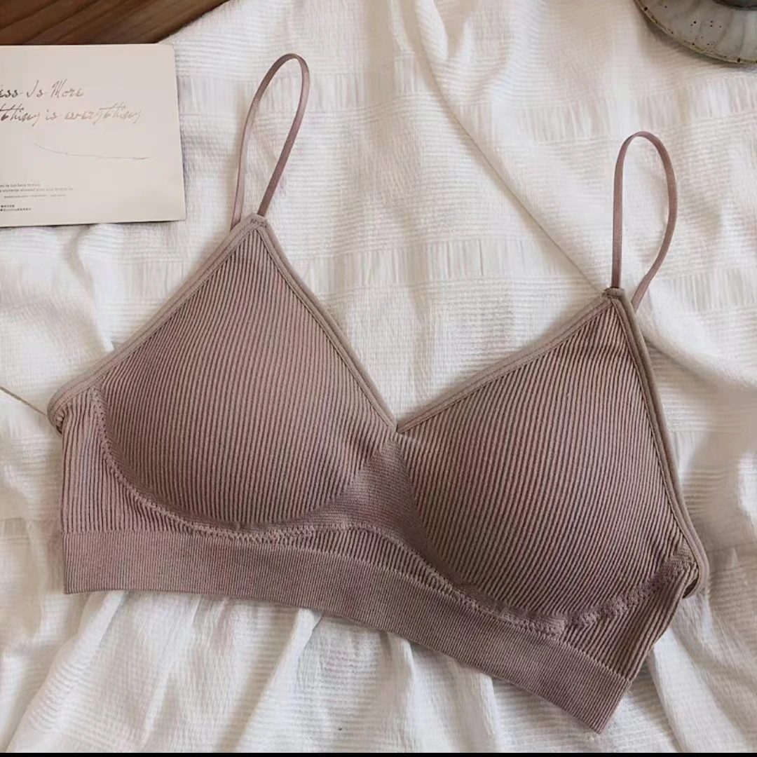 舒适为主！女式底夏日简约无缝一体时尚美背内衣背心吊带 66588