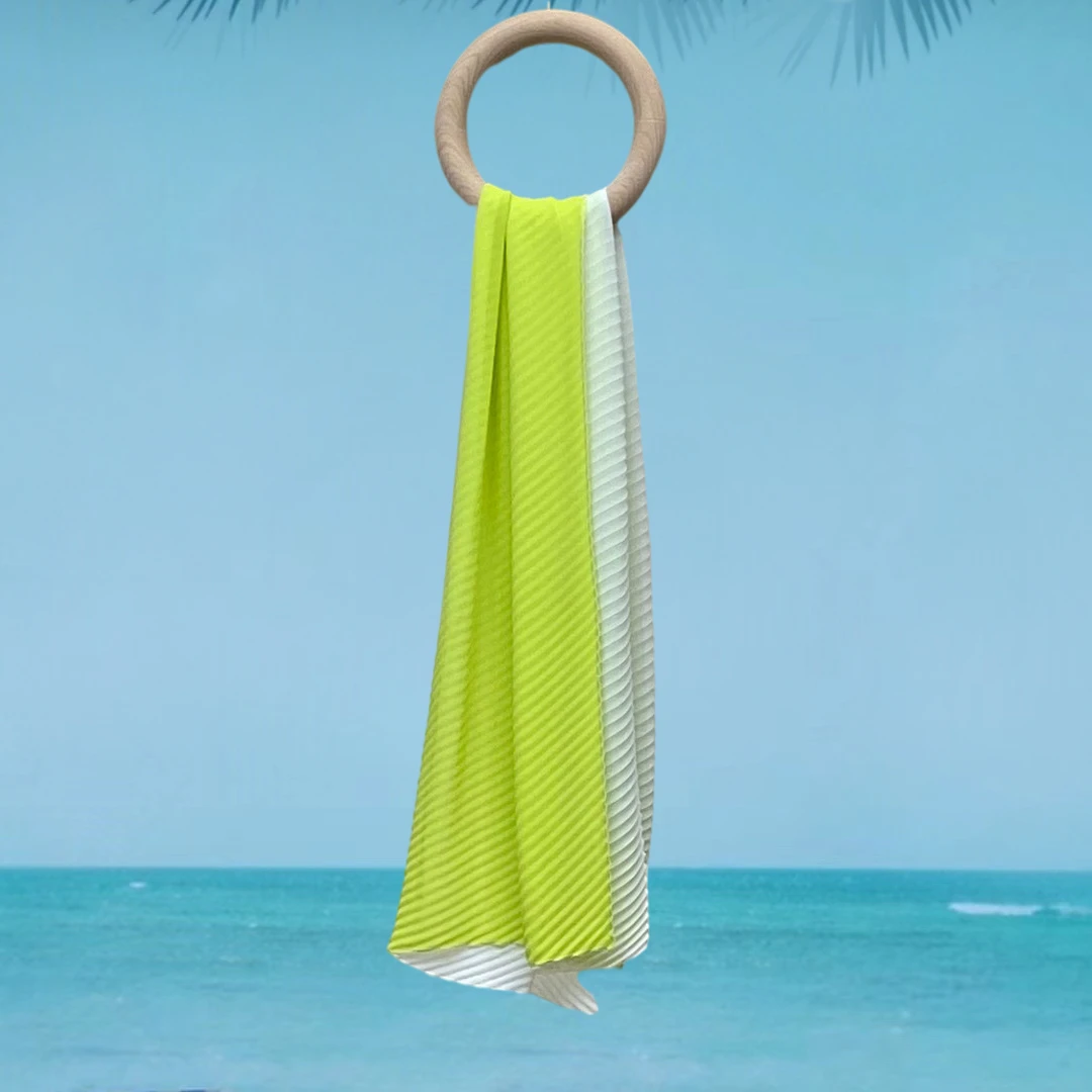 0188  海角拼色褶皱ins风中长款百搭纱丝巾