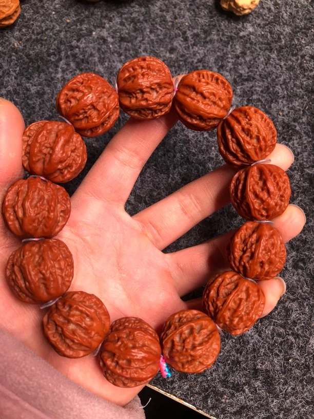 文玩小核桃手串粗筋龙脊纹