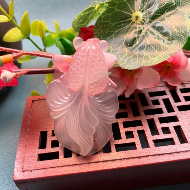 天光墟玉髓吊坠玛瑙锦鲤小金鱼吊坠（多样性发货）气质