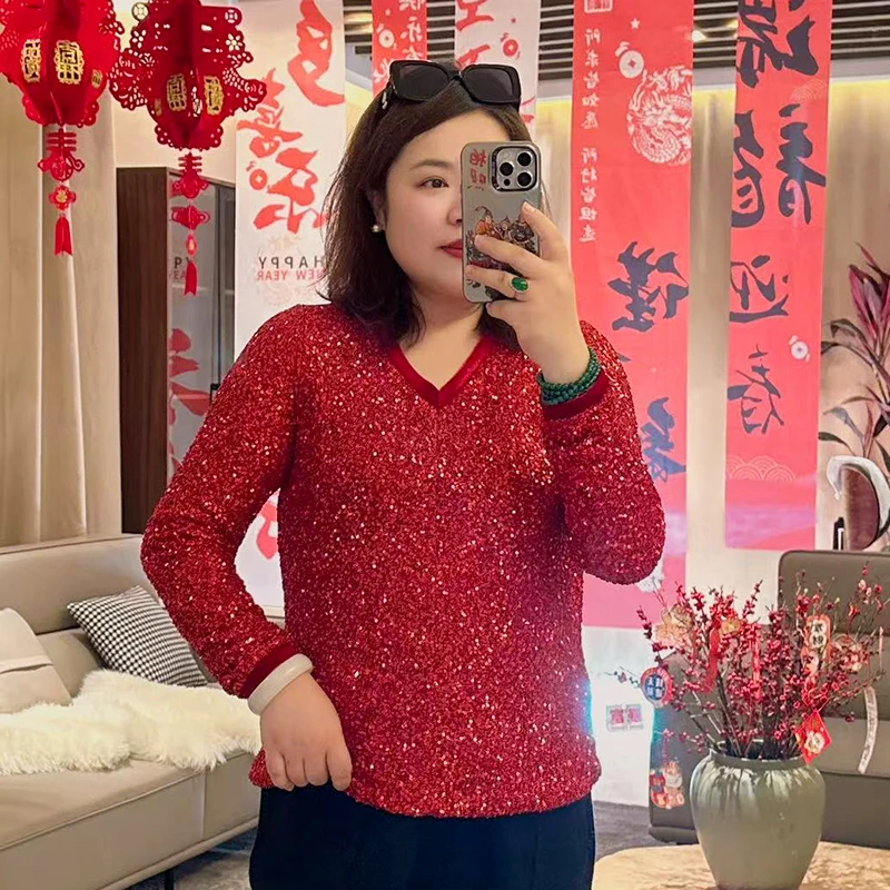 【亮丝打底】录途大码女装2024年新款春装针织时尚百搭打底小衫