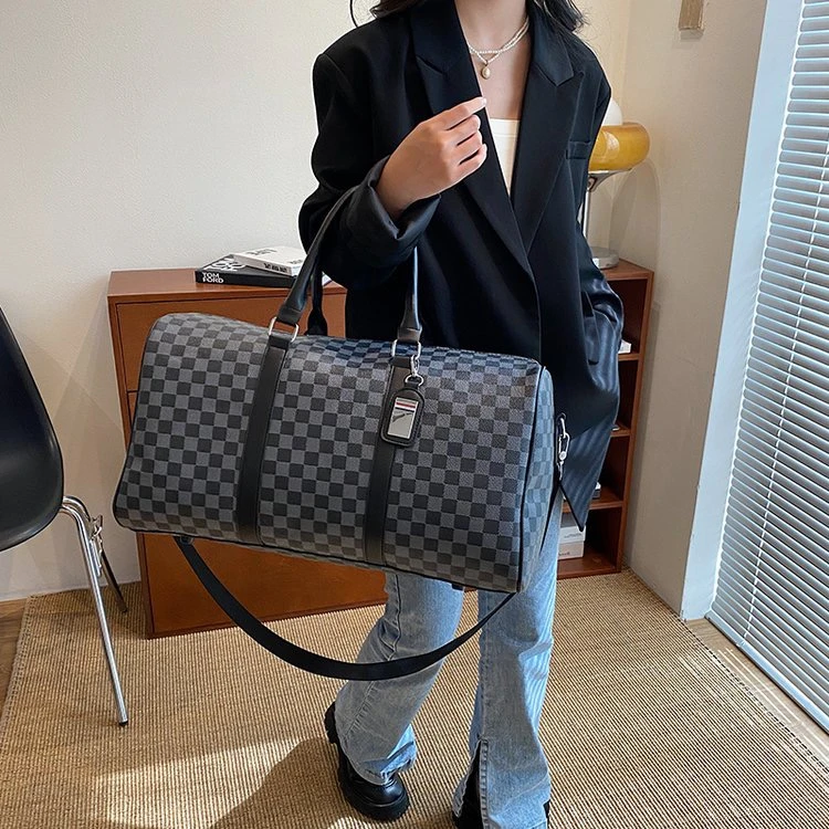 【宠粉专属】时尚欧美格子单肩短途肩包休闲简约潮流商务轻便运动包